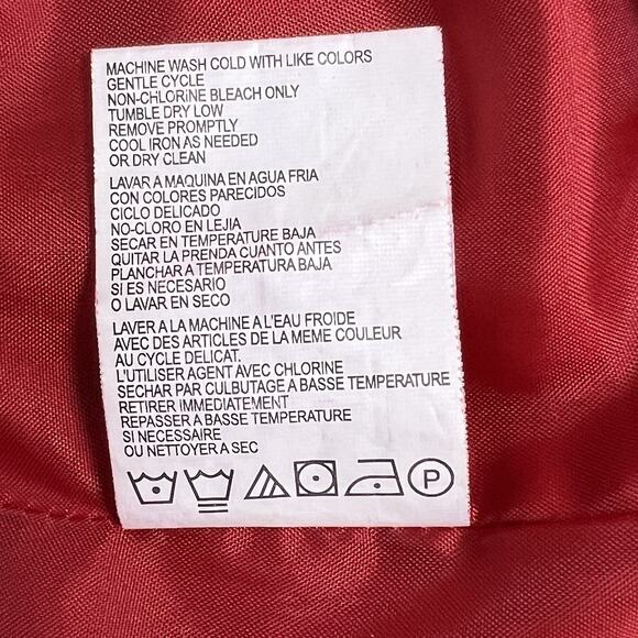 Joan Leslie Midi Pencil Skirt Size 14 Red Linen Blend Back Zip Lined Classic Vtg - Picture 6 of 9